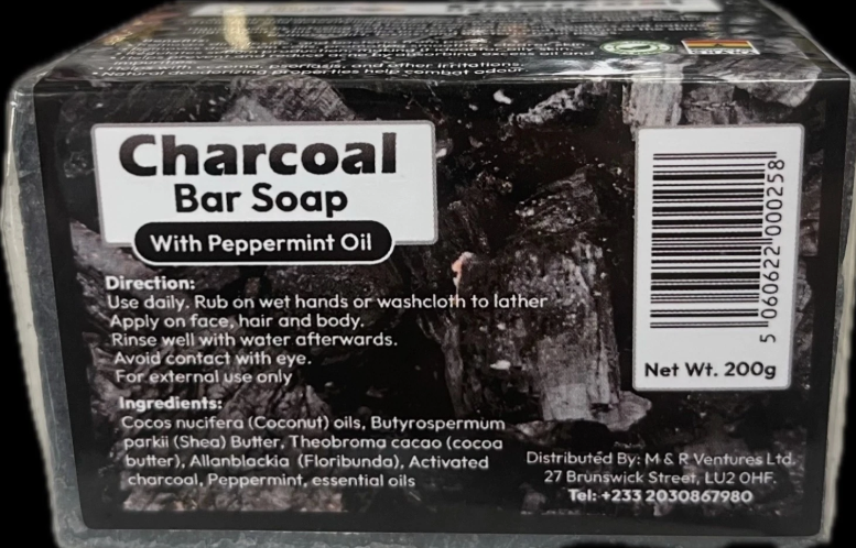 Africa Charcoal Bar Soap With Peppermint Oil 200g