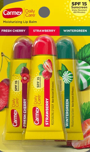 Carmex Carded Tube 3 Pack Assorted 4.25 Stick