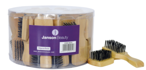 JB Wooden Hair Brush Hard Small (36Pcs Jar)