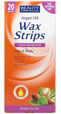 Beauty Formulas Argan Oil Wax Strips Hair Remover For Legs And Body 20 Wax Strips