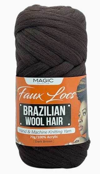 Bee Sales Magic Collection Faux Locs Brazilian Wool Hair 70 g Dark Brown